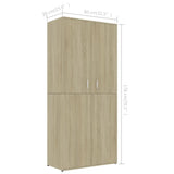 NNEVL Shoe Cabinet Sonoma Oak 80x39x178 cm Engineered Wood