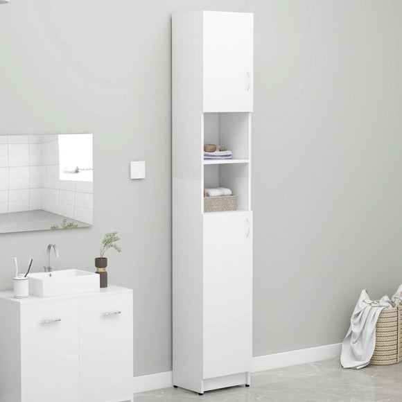 NNEVL Bathroom Cabinet White 32x25.5x190 cm Chipboard