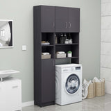 NNEVL Bathroom Cabinet Grey 32x25.5x190 cm Chipboard