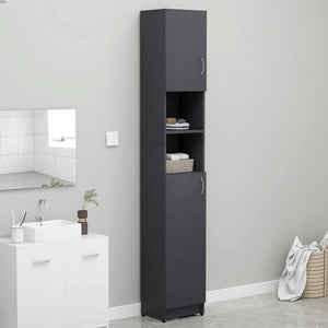 NNEVL Bathroom Cabinet Grey 32x25.5x190 cm Chipboard
