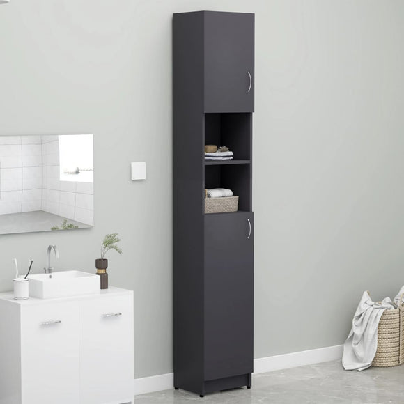NNEVL Bathroom Cabinet Grey 32x25.5x190 cm Chipboard