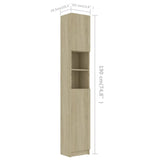 NNEVL Bathroom Cabinet Sonoma Oak 32x25.5x190 cm Chipboard