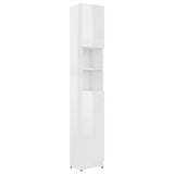 NNEVL Bathroom Cabinet High Gloss White 32x25.5x190 cm Chipboard