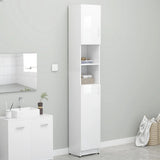NNEVL Bathroom Cabinet High Gloss White 32x25.5x190 cm Chipboard