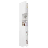 NNEVL Bathroom Cabinet High Gloss White 32x25.5x190 cm Chipboard