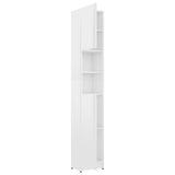 NNEVL Bathroom Cabinet High Gloss White 32x25.5x190 cm Chipboard