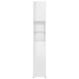 NNEVL Bathroom Cabinet High Gloss White 32x25.5x190 cm Chipboard