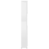 NNEVL Bathroom Cabinet High Gloss White 32x25.5x190 cm Chipboard