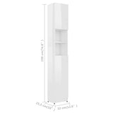 NNEVL Bathroom Cabinet High Gloss White 32x25.5x190 cm Chipboard