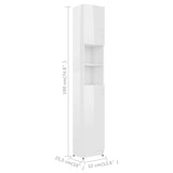 NNEVL Bathroom Cabinet High Gloss White 32x25.5x190 cm Chipboard