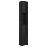 NNEVL Bathroom Cabinet High Gloss Black 32x25.5x190 cm Chipboard
