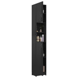 NNEVL Bathroom Cabinet High Gloss Black 32x25.5x190 cm Chipboard