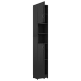 NNEVL Bathroom Cabinet High Gloss Black 32x25.5x190 cm Chipboard