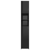 NNEVL Bathroom Cabinet High Gloss Black 32x25.5x190 cm Chipboard