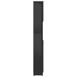 NNEVL Bathroom Cabinet High Gloss Black 32x25.5x190 cm Chipboard