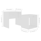 NNEVL Coffee Table Set White 48x30x45 cm Chipboard