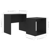 NNEVL Coffee Table Set Black 48x30x45 cm Chipboard
