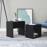 NNEVL Coffee Table Set Black 48x30x45 cm Chipboard