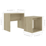 NNEVL Coffee Table Set Sonoma Oak 48x30x45 cm Chipboard