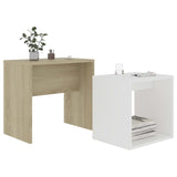 NNEVL Coffee Table Set White and Sonoma Oak 48x30x45 cm Chipboard