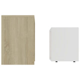 NNEVL Coffee Table Set White and Sonoma Oak 48x30x45 cm Chipboard