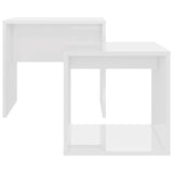 NNEVL Coffee Table Set High Gloss White 48x30x45 cm Chipboard