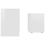 NNEVL Coffee Table Set High Gloss White 48x30x45 cm Chipboard