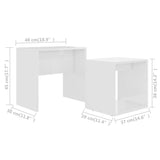 NNEVL Coffee Table Set High Gloss White 48x30x45 cm Chipboard
