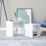 NNEVL Coffee Table Set High Gloss White 48x30x45 cm Chipboard