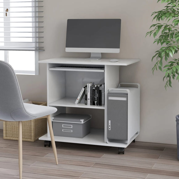 NNEVL Computer Desk White 80x50x75 cm Chipboard