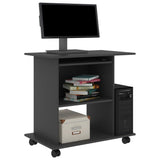 NNEVL Computer Desk Grey 80x50x75 cm Engineered Wood