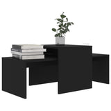 NNEVL Coffee Table Set Black 100x48x40 cm Chipboard