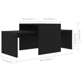 NNEVL Coffee Table Set Black 100x48x40 cm Chipboard