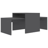 NNEVL Coffee Table Set Grey 100x48x40 cm Chipboard