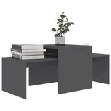 NNEVL Coffee Table Set Grey 100x48x40 cm Chipboard