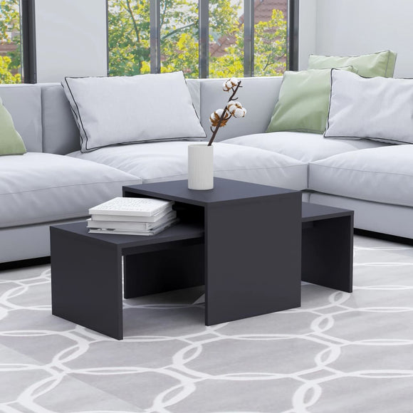 NNEVL Coffee Table Set Grey 100x48x40 cm Chipboard