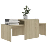 NNEVL Coffee Table Set Sonoma Oak 100x48x40 cm Chipboard