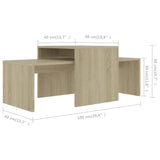 NNEVL Coffee Table Set Sonoma Oak 100x48x40 cm Chipboard