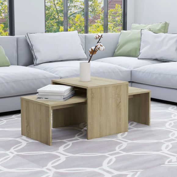 NNEVL Coffee Table Set Sonoma Oak 100x48x40 cm Chipboard