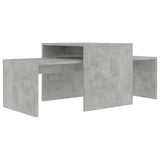 NNEVL Coffee Table Set Concrete Grey 100x48x40 cm Chipboard