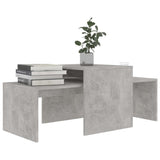 NNEVL Coffee Table Set Concrete Grey 100x48x40 cm Chipboard