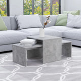 NNEVL Coffee Table Set Concrete Grey 100x48x40 cm Chipboard