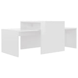 NNEVL Coffee Table Set High Gloss White 100x48x40 cm Chipboard