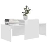 NNEVL Coffee Table Set High Gloss White 100x48x40 cm Chipboard