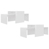 NNEVL Coffee Table Set High Gloss White 100x48x40 cm Chipboard