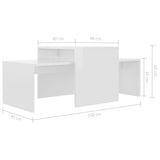 NNEVL Coffee Table Set High Gloss White 100x48x40 cm Chipboard