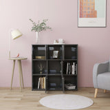 NNEVL Book Cabinet High Gloss Grey 90x30x90 cm Engineered Wood