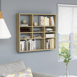 NNEVL Wall Shelf Sonoma Oak 90x16x78 cm Chipboard