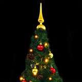 NNEVL Artificial Christmas Tree with Baubles and LEDs Green 210 cm