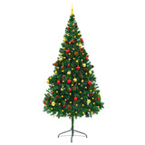 NNEVL Artificial Christmas Tree with Baubles and LEDs Green 210 cm